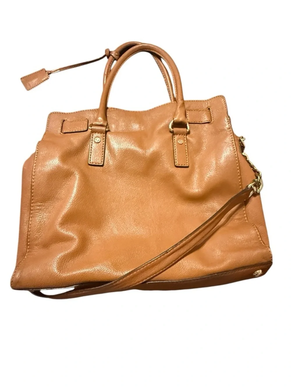 Michael Kors Tan Leather Satchel with Gold Hardware
